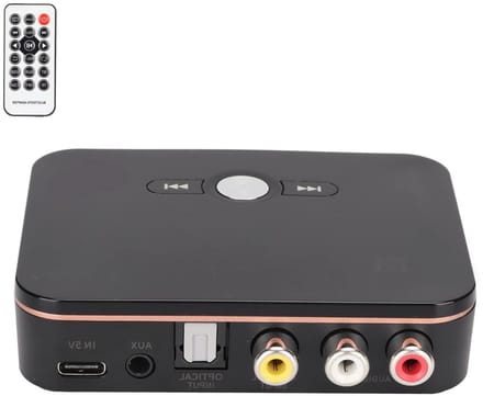 Draadloze Audio Adapter met LED Display, Bluetooth Transmitter en Receiver voor Stereo Geluid, Ondersteunt MP3/WAV/FLAC en Lage Latentie