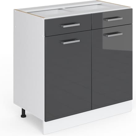 Vicco R-Line Keukenonderkast – 80 cm, WB Eik Antraciet Hoogglans