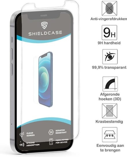 ShieldCase Ultra thin silicone case geschikt voor Apple iPhone 12 Mini - 5.4 inch - dun telefoonhoesje - optimale bescherming - backcover - transparant + glazen Screen Protector