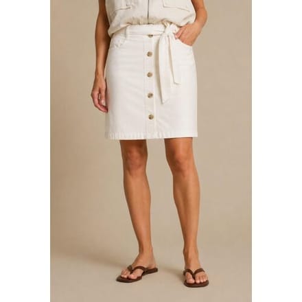 Red Button witte dames rok   Regular fit   Steekzakken   Knoopsluiting   Regular waist Wit 40