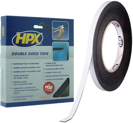 HPX Dubbelzijdig Foam Tape ZWART 9mm - 10 meter