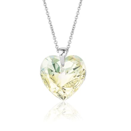 Montebello Ketting Fleur HZ100 - Swarovski Hart - 925 Zilver Gerhod. - Ø14mm - 40cm
