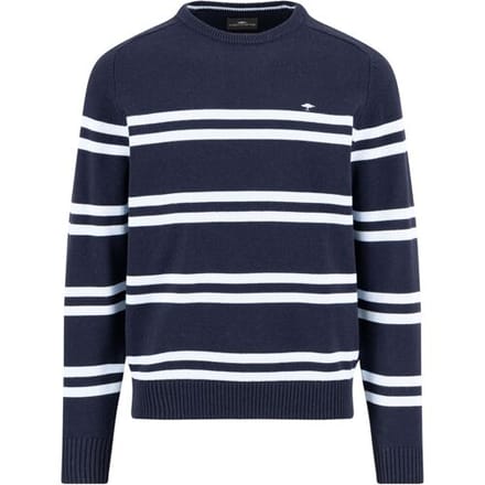Fynch-Hatton Trui Striped O-Neck Supersoft Cotton Navy / male