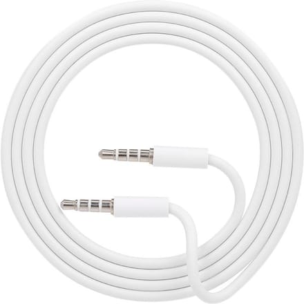 Professionele 3,5 mm Jack Male naar Male Aux Verlengkabel Audio Stereo Kabel wit