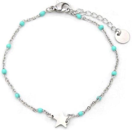 Jomide Armbandje Kralen/Ster - Turquoise - Dames