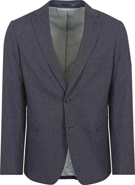 Suitable Blazer Linnen Streep Donkerblauw (navy) - Maat 50 - Heren blazer