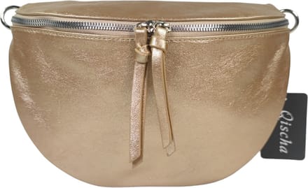 Qischa® - Crossbody heuptas bumbag - uni riem - soft - goud metallic - large size