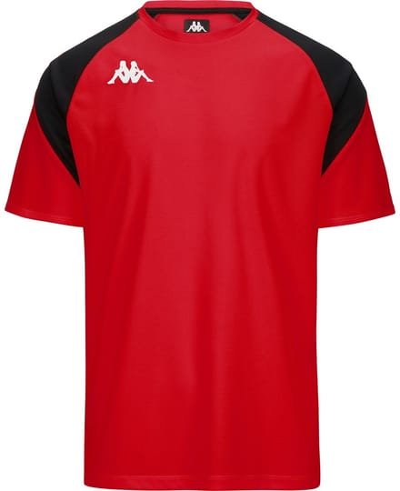 Kappa Loreto Shirt Korte Mouw Heren - Rood / Zwart | Maat: L