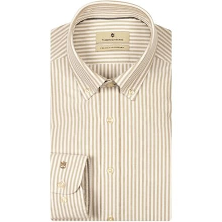 Thomas Maine Overhemd Torino Button-Down Oxford Stripe Zand / male