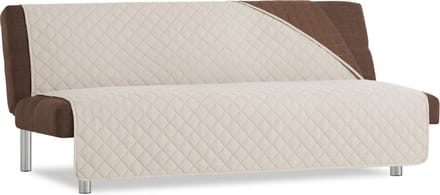 Duo Click Clack - Bankbeschermer zonder armleuningen - 200cm breed - Beige - Twee kanten te gebruiken