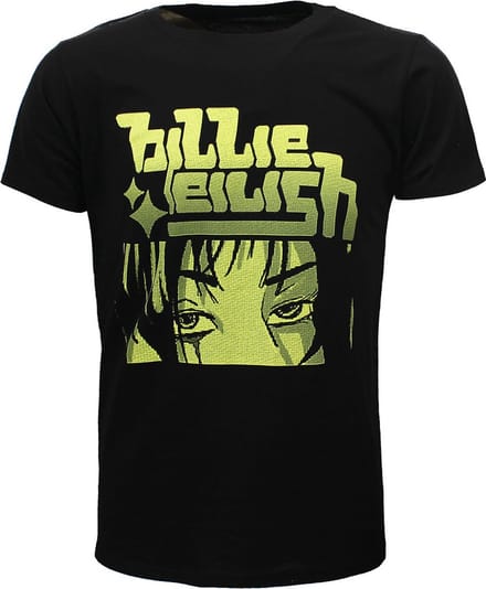 Billie Eilish Anime Billie Logo T-Shirt - Officiële Merchandise - M
