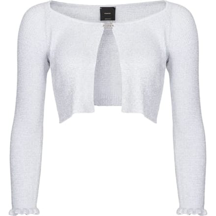 PINKO Bluma Cardigan Costina Lurex Silver Grey Taglia: XS | Cardigan Outlet | Donna | Grigio