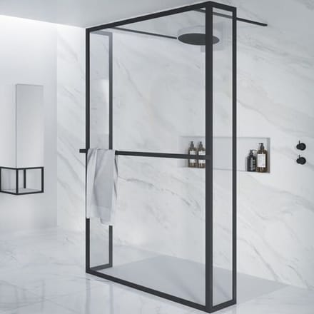 Riho Lucid Walk-In shower screen GD404 100 cm with 2 fixed parts and 2 stabilizing bars, G005038121