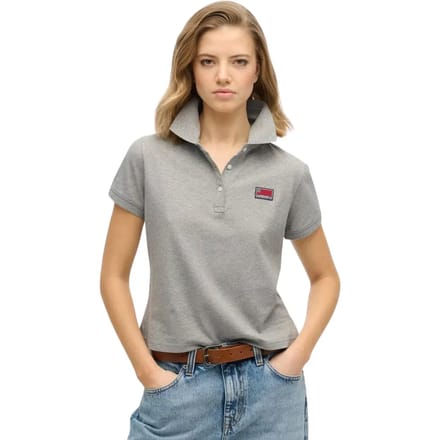Superdry Athletic Essentials Poloshirt met Print Grijs Grootte: 38