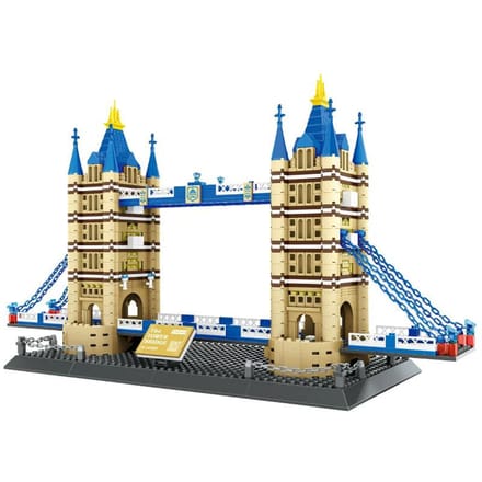 Londen Tower Bridge Bouwstenen 1052 STUKS Wereldberoemde Architectuur Compatibele Stenen Kinderen Assemblage Speelgoed beige