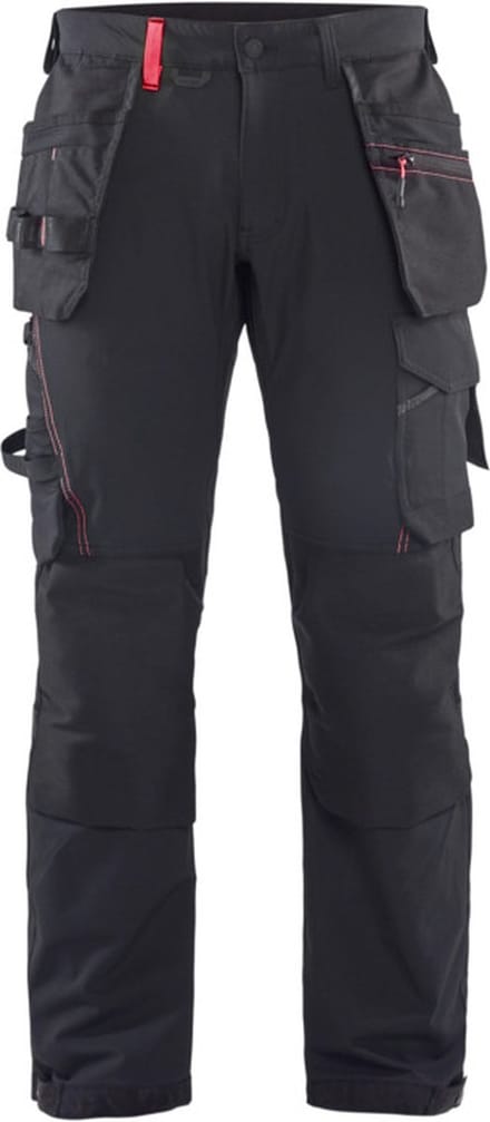 Blaklader Werkbroek met 4-weg stretch 1522-1645 - Zwart/Rood - D100