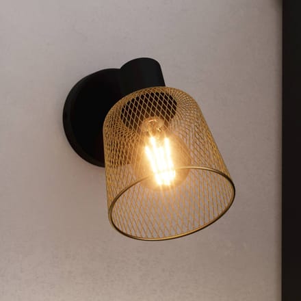 EGLO Coslada Spot - E27 - Zwart|Goud - mesh