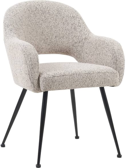 Goossens Eetkamerstoel Briggen - Met Armleuning - Stof - Beige
