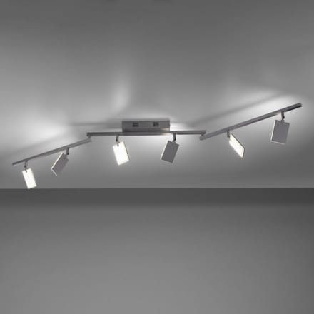 PURE Mira plafondlamp 6-lamps remote CCT alu