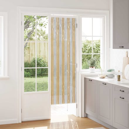 vidaXL - Insecten - Gordijn - Chenille - Grijs - en - Beige - 56 - x - 185 - cm - 100% - PP