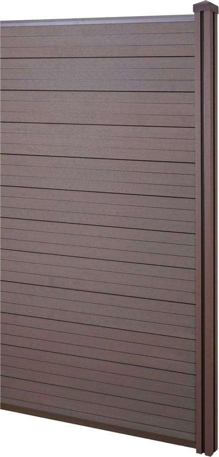 WPC privacyscherm Sarthe, windscherm, WPC paal ~ verlengstuk smal, 0,98m bruin