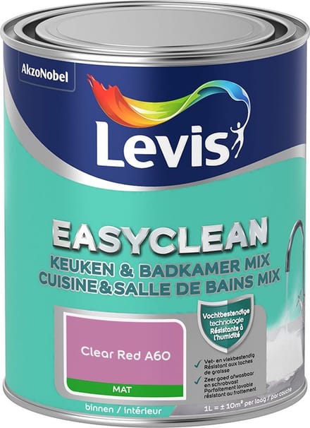Levis - Easyclean Keuken & Badkamer Mix - Clear Red A60 - Mengverf - 1 L