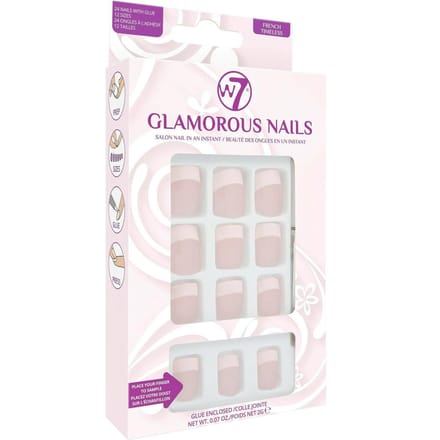 W7 Glamorous Nails Stick On Nails French Timeless 1 st