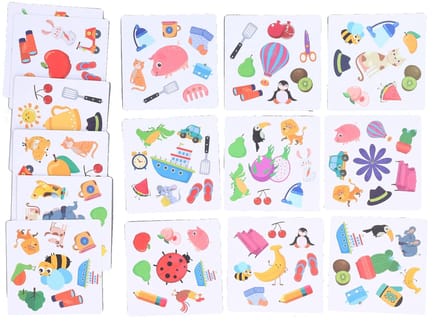 Dailygoods- Flip Kaartspel - Crazy Match - Educatief Speelgoed - 54 Kaarten - Voor Kinderen - Multidimensionale Training