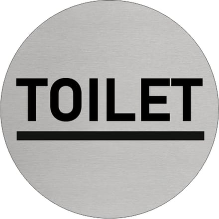 CombiCraft Aluminium deurbordje 'TOILET' Ø75 mm met 3M-tape