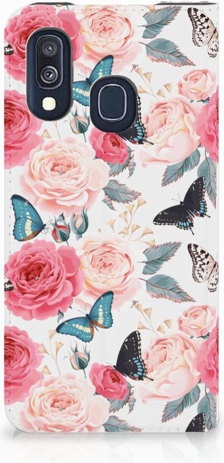 Samsung Galaxy A40 Smart Cover Butterfly Roses