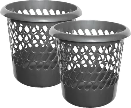 Whitefurze Papierbakken/prullenbakken - 2x stuks - 25 liter - Grijs