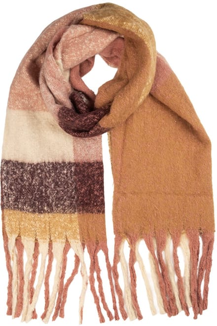 Clayre & Eef Wintersjaal Dames 50x210 cm Roze Textiel