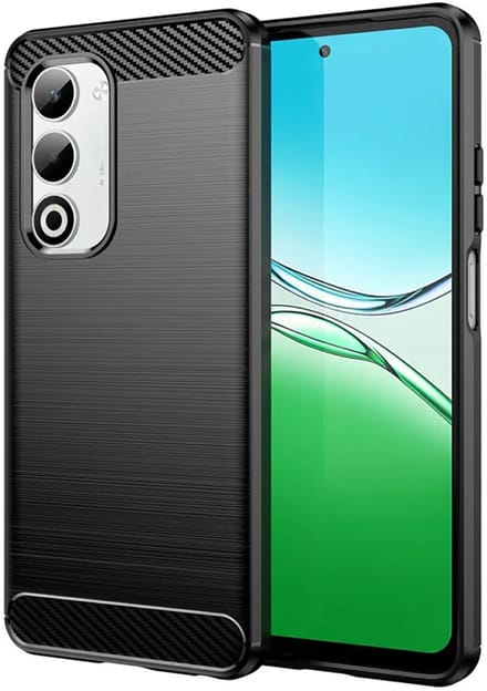 Hoesje geschikt voor Oppo A5/A5m - Techsuit Carbon Silicone Back Cover - Zwart