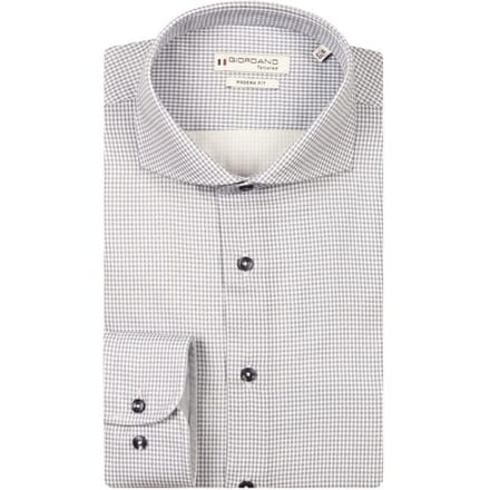 Giordano Overhemd Locarno Soft Brushed Houndstooth Twill Semi Cutaway Collar Navy / male