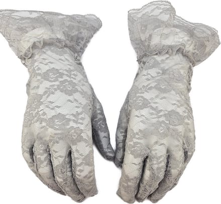 BamBella® - Handschoenen Grijs kant Kort - dames - Rushes