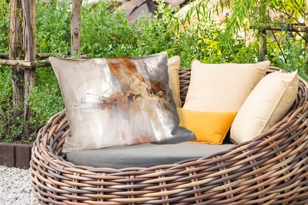 Buitenkussens - Modern - Bruin - Abstract - Beige - 60x40 cm - Weerbestendig
