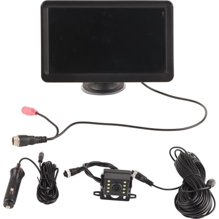 Caméra de recul pour véhicule avec moniteur 7 pouces 8 lumières infrarouges Étanche IP69K Angle de vision de 130 degrés pour voiture Camping-car Camion SUV black