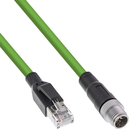 M12 8-pins X-gecodeerd (m) - RJ45 (m) industriële netwerkkabel | CAT6a | PUR | 2 meter