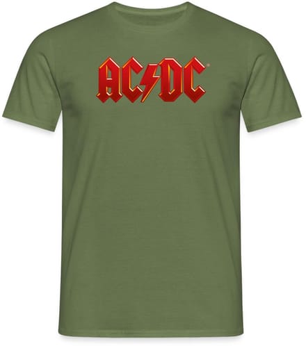 AC/DC Klassiek Logo Met Bliksemschicht T-Shirt Heren