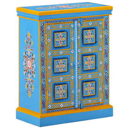 vidaXL - Wandkast - handgeschilderd - massief - mangohout - turquoise