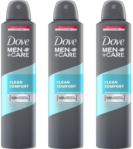 Dove Deo Spray XL - Clean Comfort - 3 x 250 ml