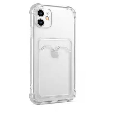 iPhone 12 hoesje met kaarthouder TPU transparant