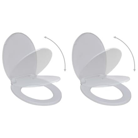 vidaXL - Toiletbrillen - met - soft-close - deksels - 2 - st - kunststof - wit