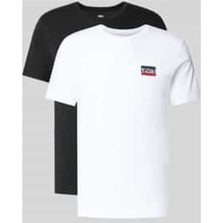 slim fit T-shirt-set van zuivere katoen in set van 2