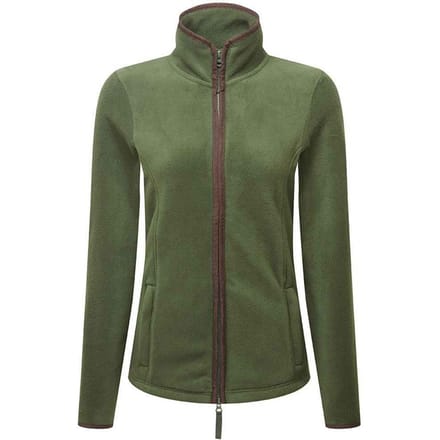 Premier Dames/Dames Artisan Contrast Trim Fleece Jacket (Mosgroen/bruin)