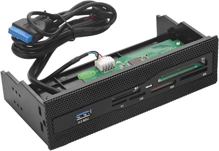 Interne Kaartlezer voor PC met USB 3.0 Poort, Ondersteunt M2, SD, MS, XD, CF en TF Kaarten, Inclusief Voorpaneel Dashboard