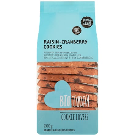 Koeken Rozijn en Cranberry  bio