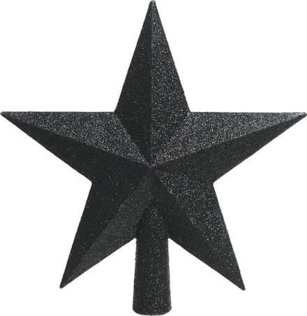 Decoris - Piek - Plastic Ster - Glitter - l4 en h19 cm - Zwart