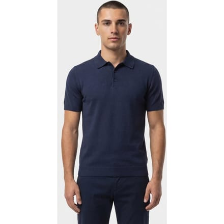 No Excess Pullover Short Sleeve Polo Button Solid Deep Blue Größe: XXL | Poloshirts Outlet | Herren | Blau