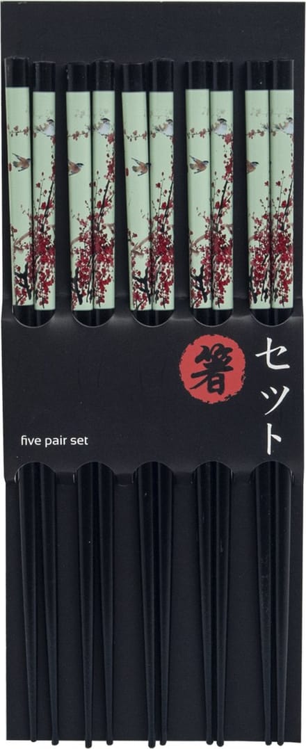 Eetstokjesset Vogel Bloesem 5 paar | 22,5cm| Chopsticks